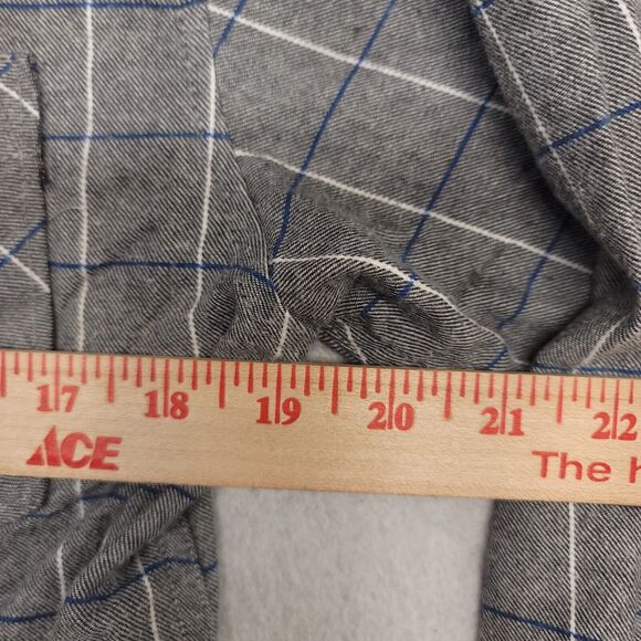 HLYW Windowpane Casual Flannel Button Up Shirt Mens Size Medium M Gray - Picture 8 of 10